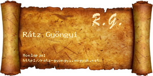 Rátz Gyöngyi névjegykártya